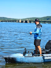 Load image into Gallery viewer, Men’s Blue Camo Long sleeve Shirt UPF50+ Hoodie