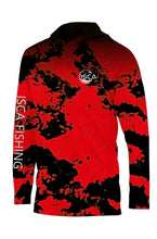 Carregar imagem no visualizador da galeria, Men’s Red Firecracker Long Sleeve Shirt UPF50+ Hoodie