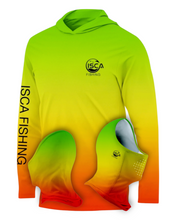 Carregar imagem no visualizador da galeria, Men’s Fire Tiger Long Sleeve Shirt Hoodie With Neck Gaiter UPF50+