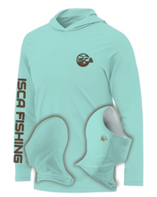 Cargar imagen en el visor de la galería, Camiseta de manga larga Venom Aqua Marine para hombre UPF50+ Sudadera con capucha