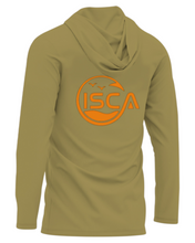 Load image into Gallery viewer, Menβs Olive Long Sleeve Shirt Hoodie With Neck Gaiter UPF50+