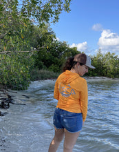 Load image into Gallery viewer, Womenβs Papaya Orange Long Sleeve Shirt UPF50+ Hoodie