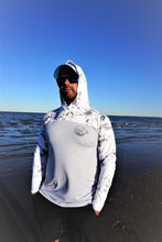 Cargar imagen en el visor de la galería, Camiseta de manga larga gris ártico para hombre UPF50+Sudadera con capucha