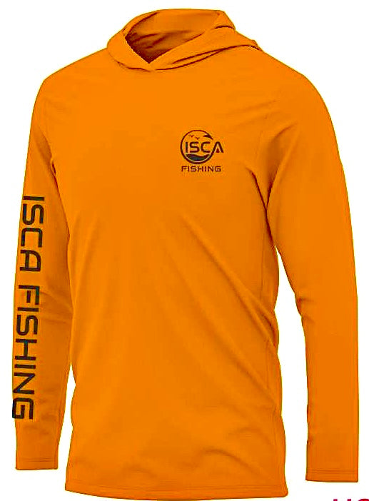 Men’s Papaya Orange Long Sleeve Shirt UPF50+ Hoodie Medium